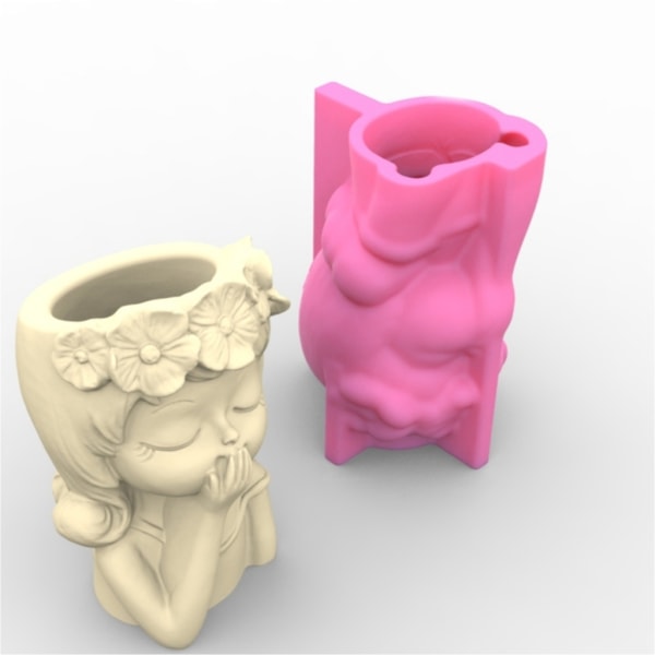 Garland Girl Beton Silikone Form Sukkulent Urtepotte Cement Gips Forme