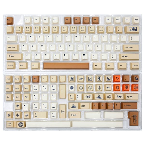 143 Nøgler Retro Stempler Tema Keycaps PBT Dye Sublimation Cherry Profile Keycaps