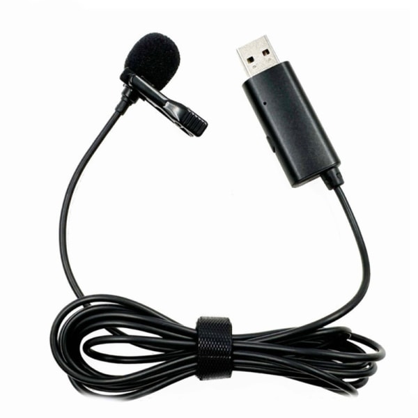 USB-mikrofon Lavalier Lapel Clip on Mic med kabel for bærbar datamaskin PC Streaming Konferanse Intervjuer Sang