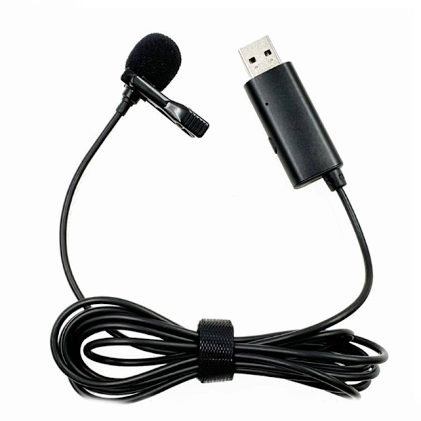 USB-mikrofon Lavalier Lapel Clip on Mic med kabel til bærbar computer PC Streaming Konferencer Interviews Sang