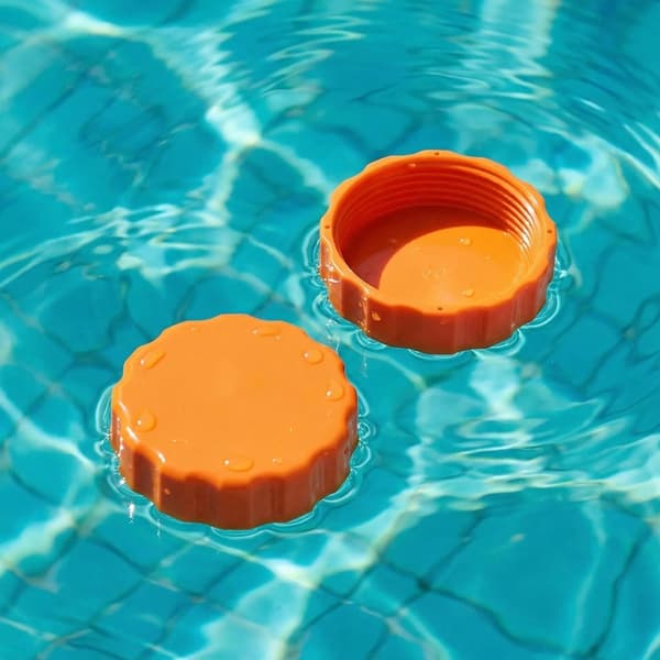 2 st poolpumpar dräneringslock gängad design passar 60 mm modeller ljusorange