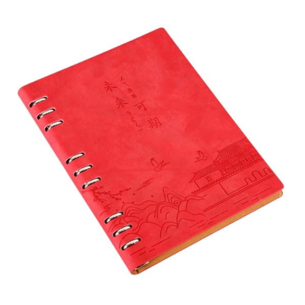 B5 Genopfyldelig notesbog Loose Leaf Notesbog Business Notesblokke Journal Notesbog Red