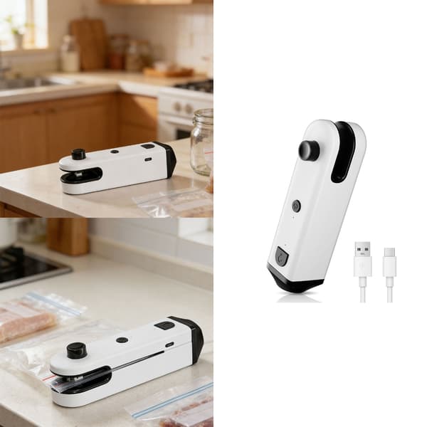 Effektiv chipsposeforsegler med magnetisk bakside og ergonomisk håndtaksdesign