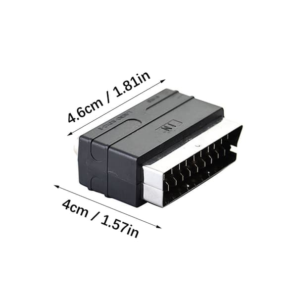 Stabil Forbindelsesadapter Sort SCART AV Konverter Sort