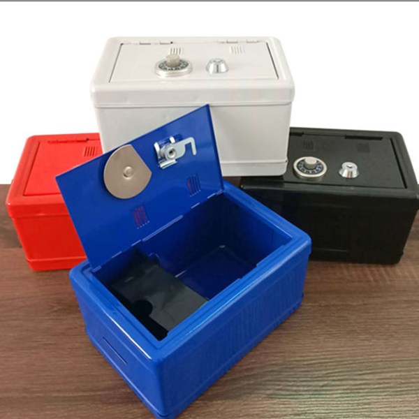 för Creative Mini Metal Mynt Bank Skåp med nycklar Barn Pengar Spara Burk Barn Säkerhet Säkerhet Säkerhetsbox för Case Orn Blue