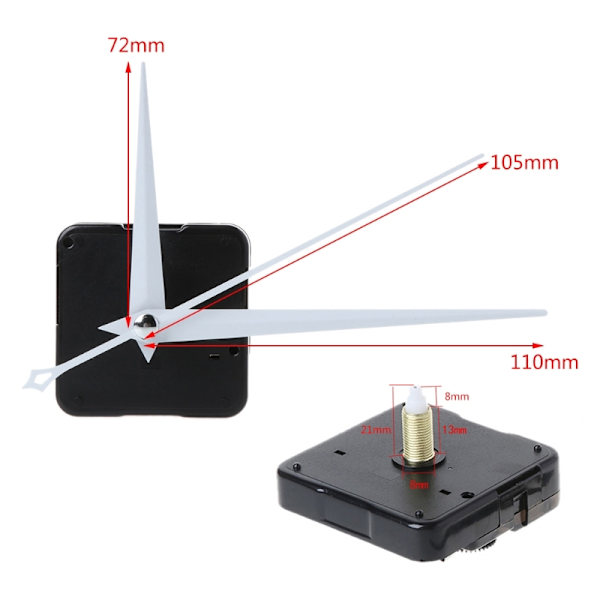 DIY Quartz Clock Movement Silence Quartz Clock Core Accessories Supplies til vægmonterede spidse nåle forsyninger