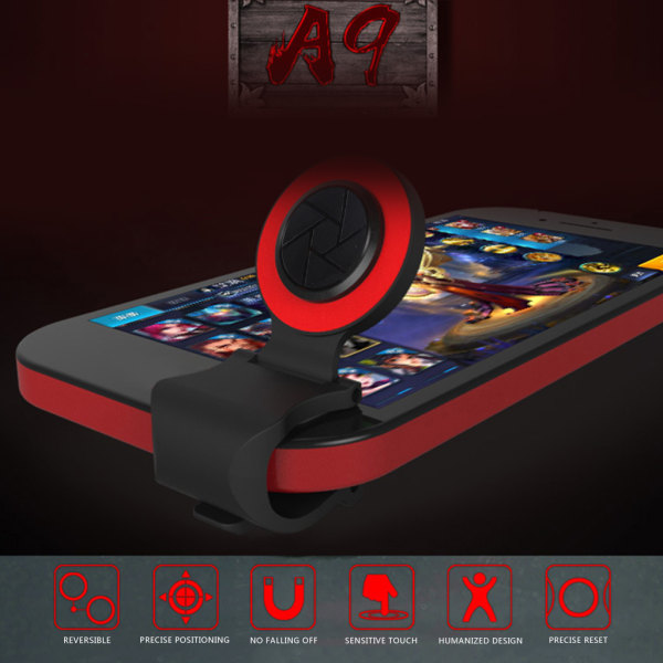 A9 Mobiltelefon Joystick Mini för pekskärm Joypad för King's Glory Arcade Ga Red