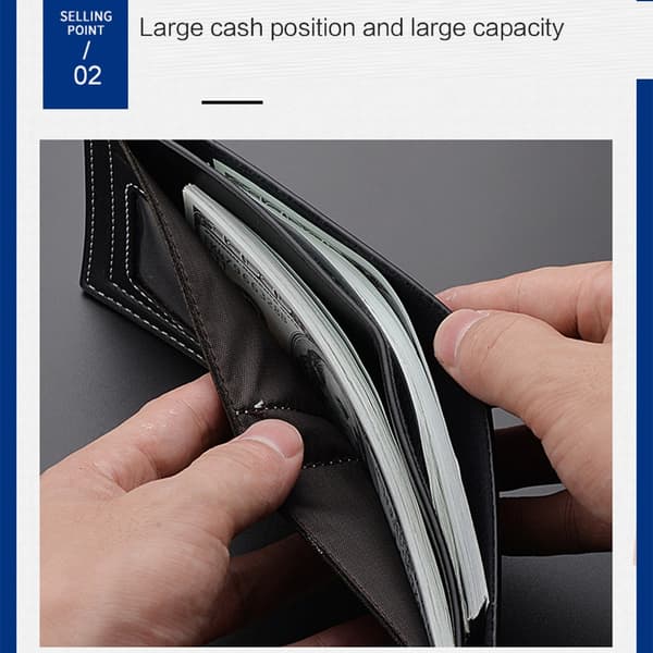 Bifold korttipidike Multi Slot Card Case Taskulompakko PU Kukkaro Käteispidike Black