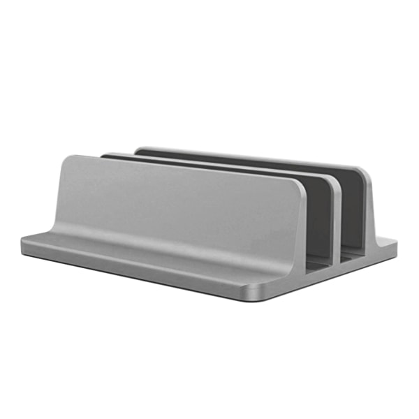 Platssparande aluminium för bärbar dator Vertikalt ställ Bordsmonterad hållare Fäste Stativ Värmeavledningsstativ Gray