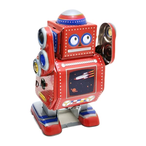 Optræksrobot Jernmodel Figur Mekanisk Robotmodel til Kontor Hjem Dekorationer