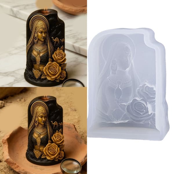 Arabisk Dame Lys Silikoneform Rose Dame Silikoneforme Til Harpiks Kunst