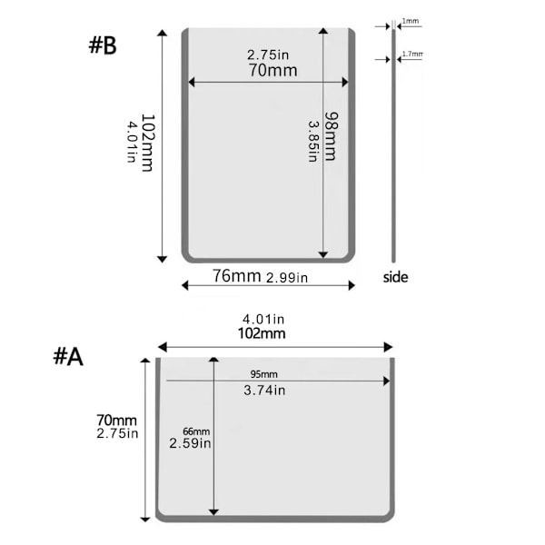 20 st genomskinliga hårda kortärmar kortdäcksskydd kortfodral litet kortfodral Style A