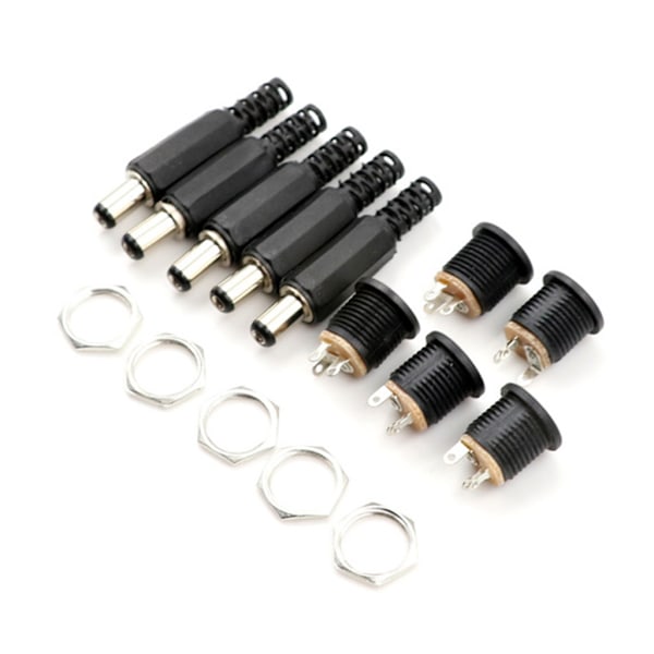 15 stk til jævnstrømsstik 5,5x2,1 mm til jævnstrømsstik 5,5-2,1 ledningstype Standardlængde 9 mm til DC-hanstik Strømforsyning DIY fo