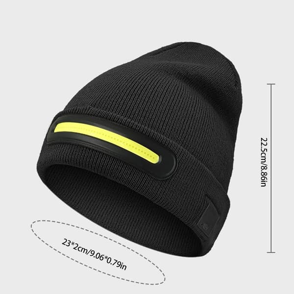 USB Uppladdningsbar Unisex Mössa Med Pannlampor Elastisk Varm Stickad Mössa