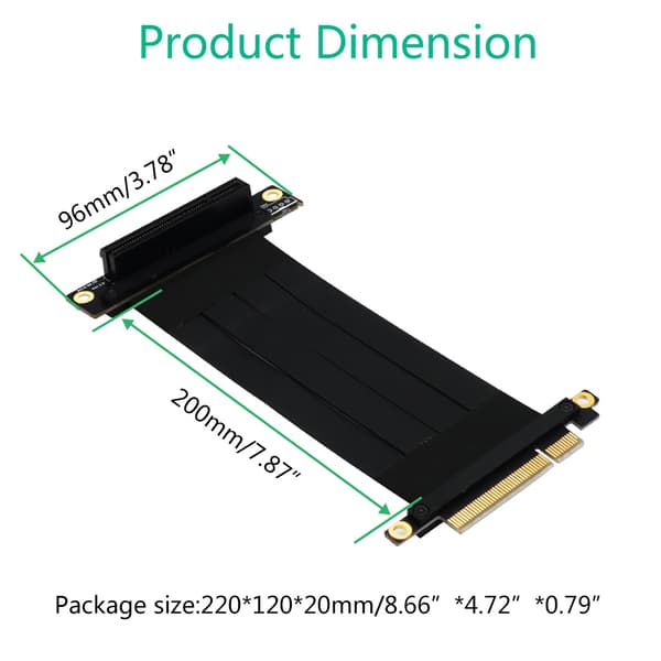 Adapterkort Pci E til Pcie X8 Forlenger Fleksibel PC-kabel for Grafikkort