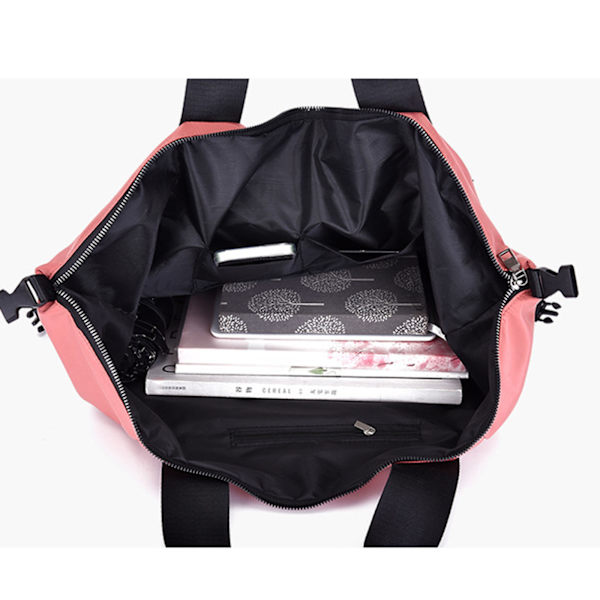 Casual Nylon Ryggsäck Dam Larege Kapacitet Resebok Väskor för tonårsflickor Studenter Satchel Handväska Daypack Axelväska Black