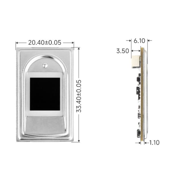 Högprecisions Kapacitiv Touch Fingeravtryckssensor Modul UART USB-kommunikation