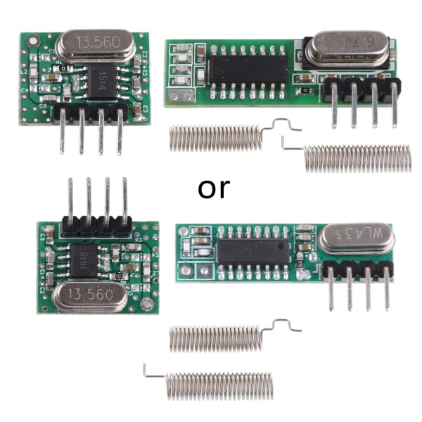 Trådlös sändarmottagare 433Mhz RF Trådlös sändarmodul och mottagarekit Trådlös för Arduino Raspberry Pi WL gör-det-själv-kit