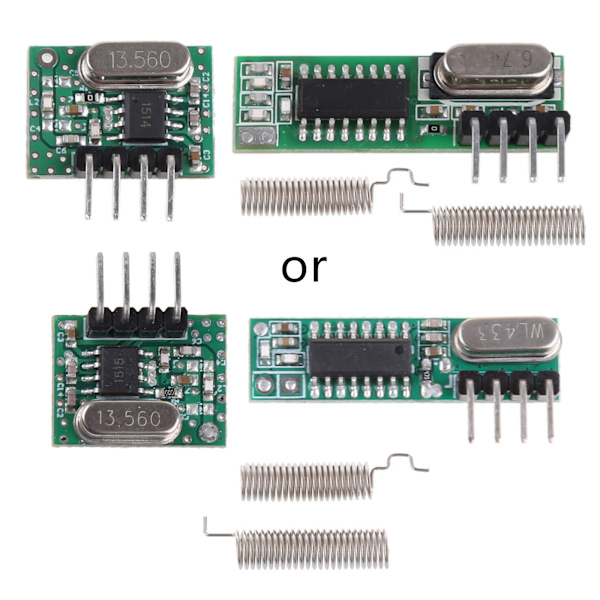 Trådløs transceiver 433Mhz RF Trådløs sendermodul og modtagersæt Trådløs til Arduino Raspberry Pi WL gør-det-selv-kit