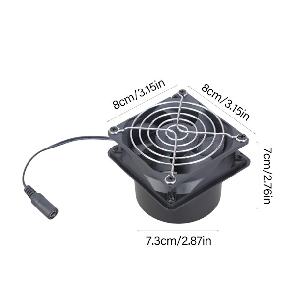 12V Ventilationsblæser 80mm Inline Blæser Til Luftkvalitetskontrol 3D Printerrum
