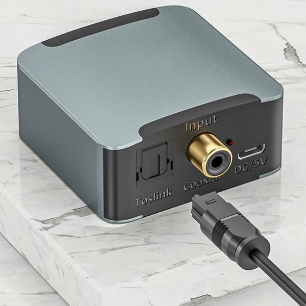 Digital til Analog Lydkonverter Digital Optisk til 3,5 mm Dekodning