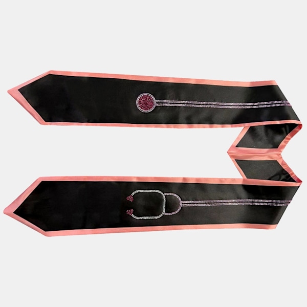 Valkoinen pehmeä kangas valmistujaisliina Onnea valmistujaisjuhlat Valokuvausvyö Black and pink