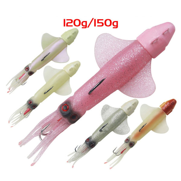 Bläckfisk kjolar beten lysande trolling fiskebeten saltvatten fiskeutrustning Pearl white luminous 210mm