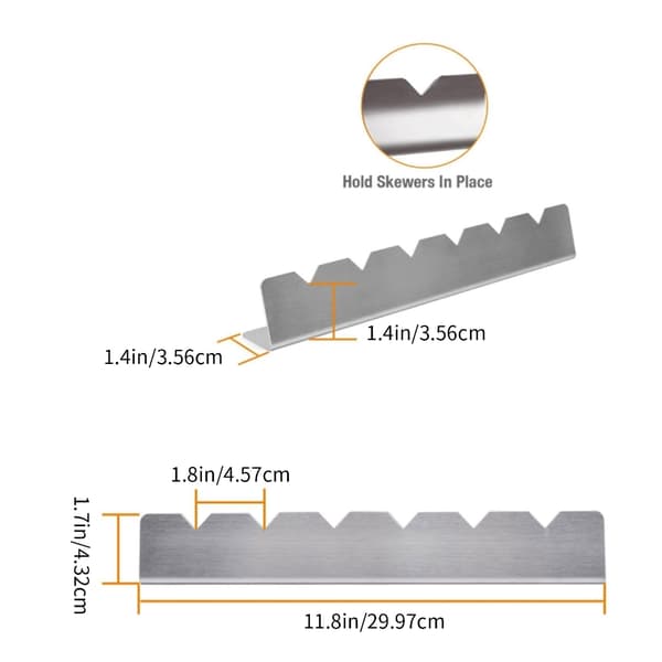 2-pak Kebab Rack til Kebabspyd Rustfrit stål Spydholder Stand