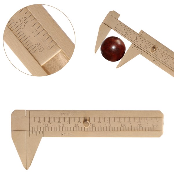 Bärbart skjutmått med dubbelskala skjutmått 80 mm / 3,25 tum för mätning av ädelstenar och smyckeskomponenter pärla