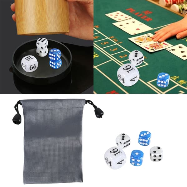 Akryl Backgammon Perler Terninger Sæt 22mm Doblingskube og Fire 16mm Terninger Sæt
