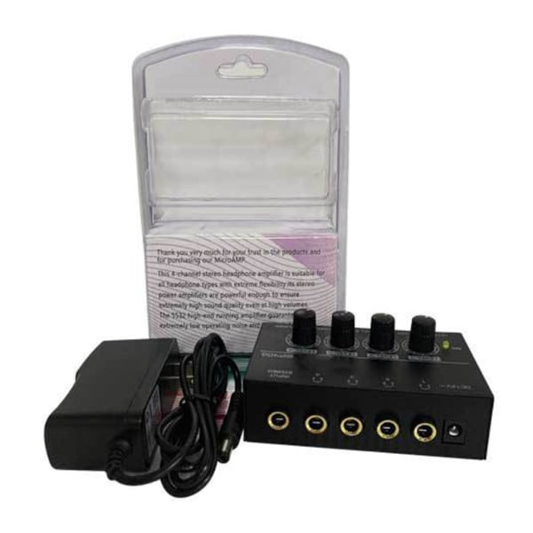 Mini hörlursförstärkare HA400 Ultrakompakt stereoljudförstärkare hörlursförstärkare för musik 4 kanaler