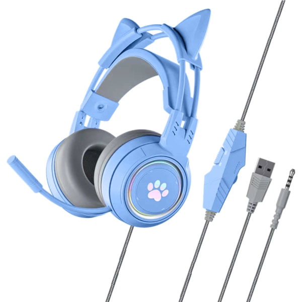 G25 hörlurar Cat-ear Luminous Wired hörlurar Stereo Bas Brusreducerande headset