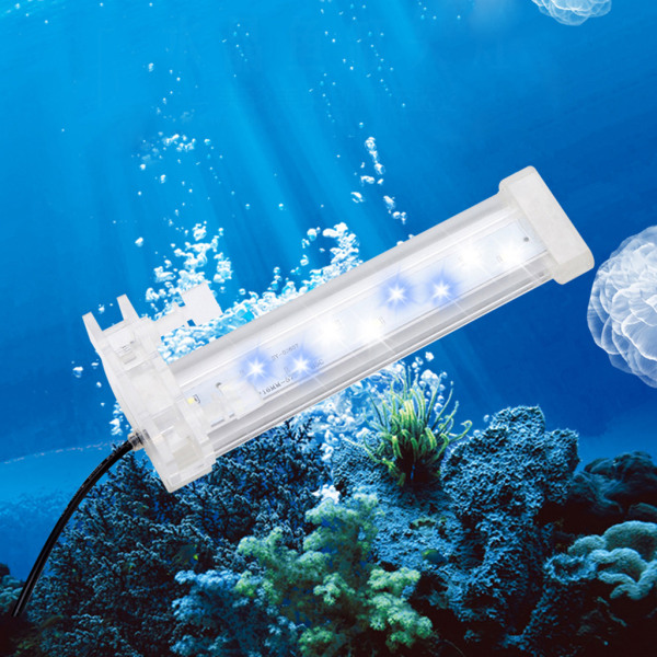 Aquarium Light LED Clip Lights for Fish for Tank Power Saving Hög ljusstyrka Vit & Blå Belysning Separat Power Switch 80