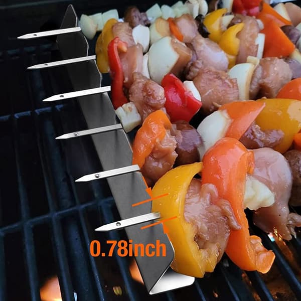 2-pak Kebab Rack til Kebabspyd Rustfrit stål Spydholder Stand
