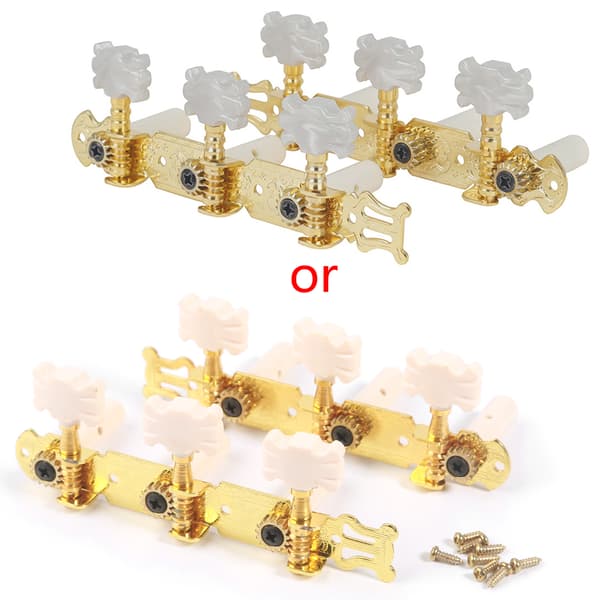 Klassiska gitarrknoppar Blomma för huvud Kolumn Golden Tuning Knoppar Gitarrtillbehör Trippelknopp Gitarrbytesdel