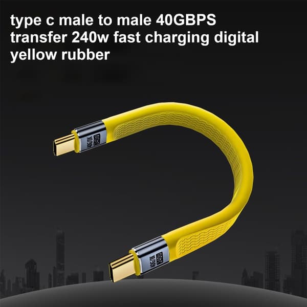 Effektiv USB C datakabel 40 Gbps hastighet 240W strøm USB 4 kabel