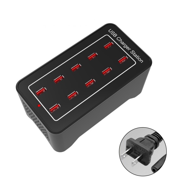 USB Laddningsstation,10 15 20 25 30 USB -portar USB Multiport Power Station Väggladdare Telefonadapter USB Desktop null - US 10 ports