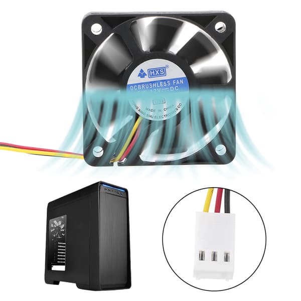 CPU Radiator DC 12V 3Pin USB DC Børsteløs Stille Eksosvifte for PC Compu