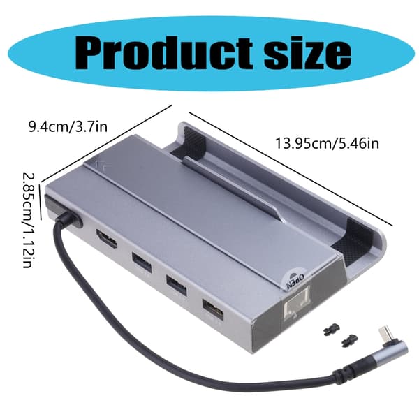 7-i-1 Dock til ROG/X/SteamDeck med USB A USB C HDMI2.0 4K@60Hz