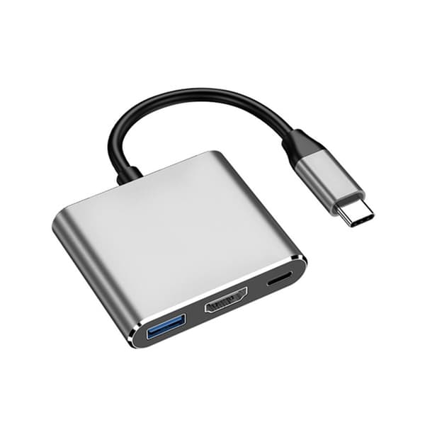 3-i-1 USB C till USB3.0+HDMIs+PD100W Adapter för snabbladdning & 5Gbps data