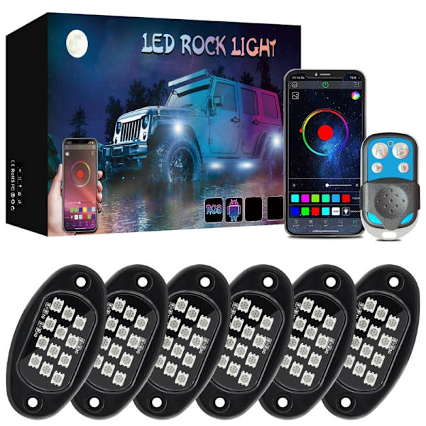 Trail Rig Lamp 12 LEDs Underglow Lights för pickuper Bil Vattentät