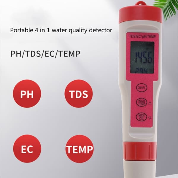 4 i 1 Meter Digital Vandkvalitetstester TDS/Temp Meter