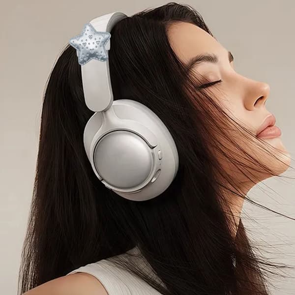 Moderigtige sølvstjerner headset-pynt ideel til gamere og musikelskere