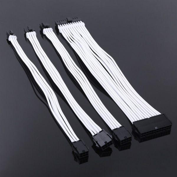Sleeve Extension Power Supply Kabel 24-stift A TX/EPS/8-stift PCI-E GPU/8-stift CPU/6-stift PCIE/4-stift CPU-kabel med kammar 18AWG Black 4PIN