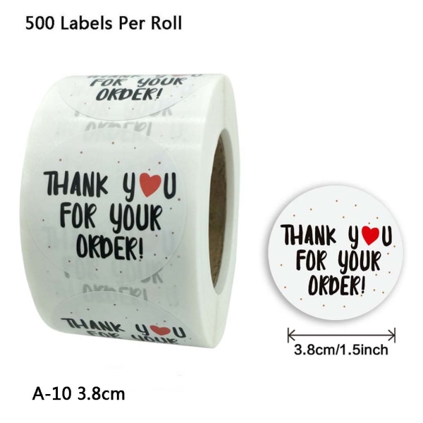 500 st Blommig Tack för ditt företag Klistermärken Sigill Etiketter Bröllop Scrapbook null - A-10