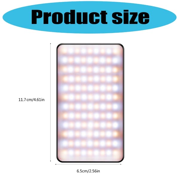 Modificerbart farvevideolys 84 LED-perler Cold Shoe Link Konsistent DSLR Mobile enheder