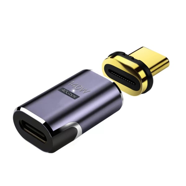 Magnetisk USB C-adapter 24-stifts typ C-kontakt PD 140W Snabbladdning 40Gbp/s Straight head
