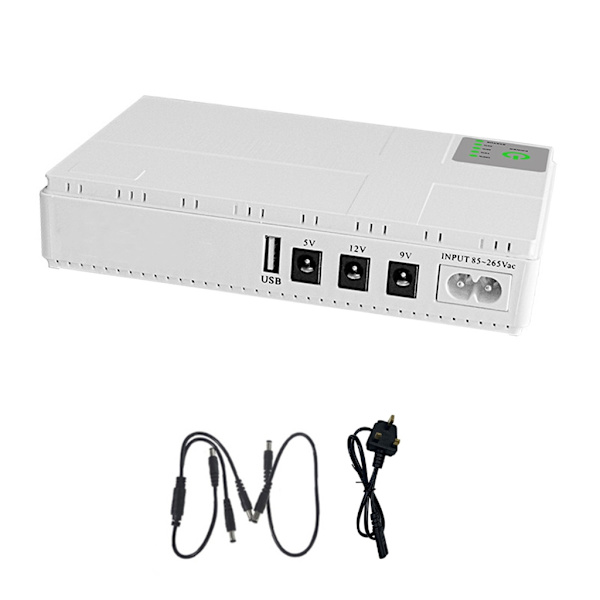 10400mAh Mini UPS-batteribackup för WIFI-router LED-ljusremsa Säkerhetskamera Batteribackup & överspänningsskydd USB 5V