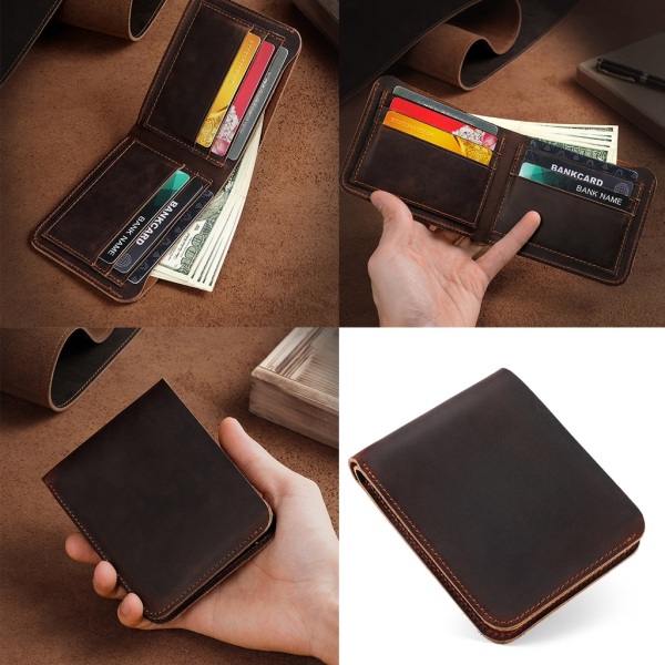 Business Purse Multi-slot Pocket Plånbok för män Bärbar plånbok Brown