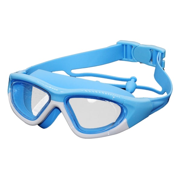 Anti-Imma Anti-UV Simglasögon för barn UV-skydd Simglasögon Vattenpoolglasögon med anslutna öronproppar Inget läckage Blue